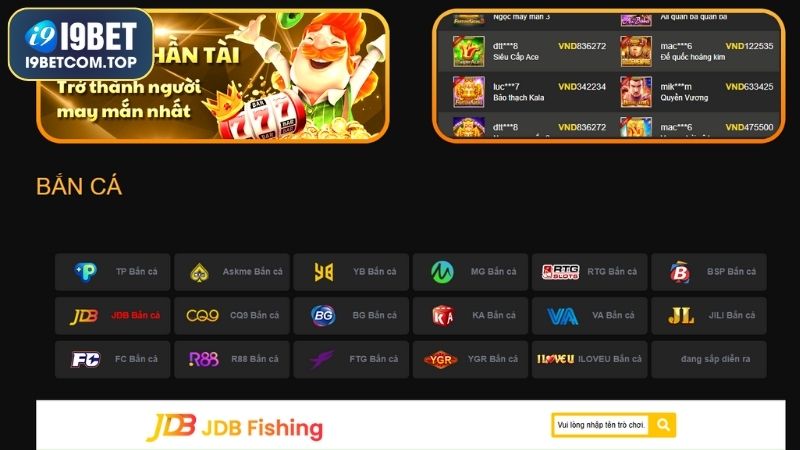 Các sảnh bắn cá đặc sắc tại I9BET